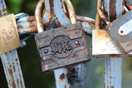 Padlock love symbol bridge