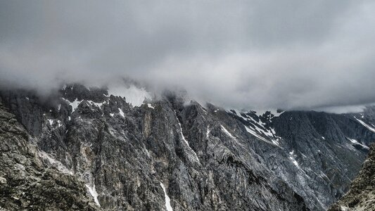 Nature rocky mountain snow photo