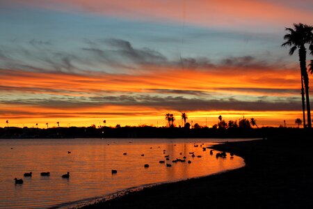 Sunset arizona lake