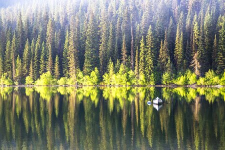 Reflection morning haze