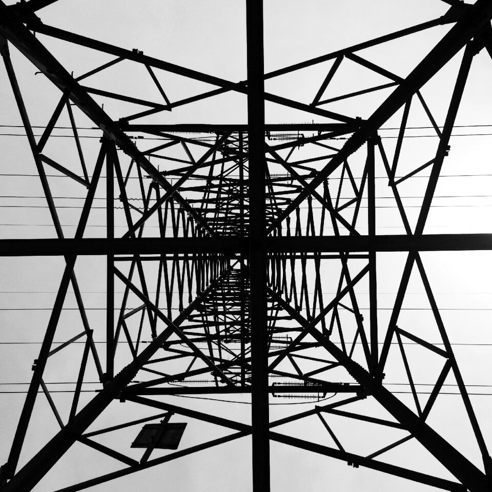 Black and white wire wire tower