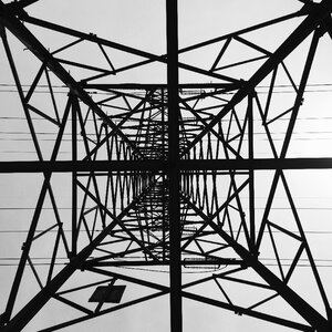 Black and white wire wire tower photo