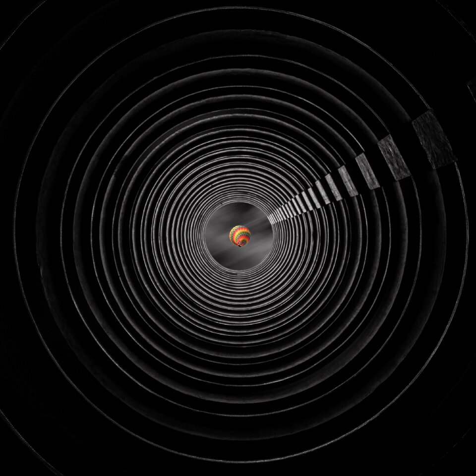 Abstract hong kong hot air balloon