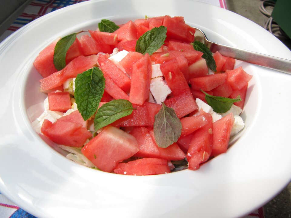 Cheese melon salad salad
