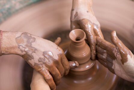 Artist working wheel