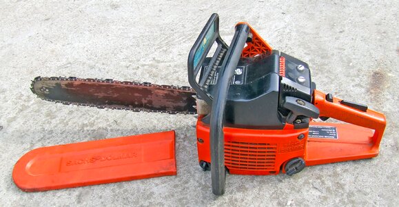 Tool wood-cutting petrol chain saw photo
