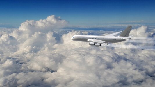 Aircraft clouds aviation photo