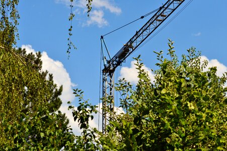 Crane arm lift loads construction work
