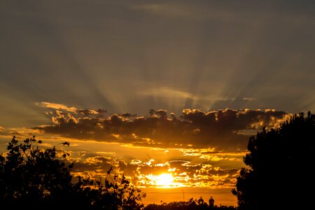 Sunset sun the rays