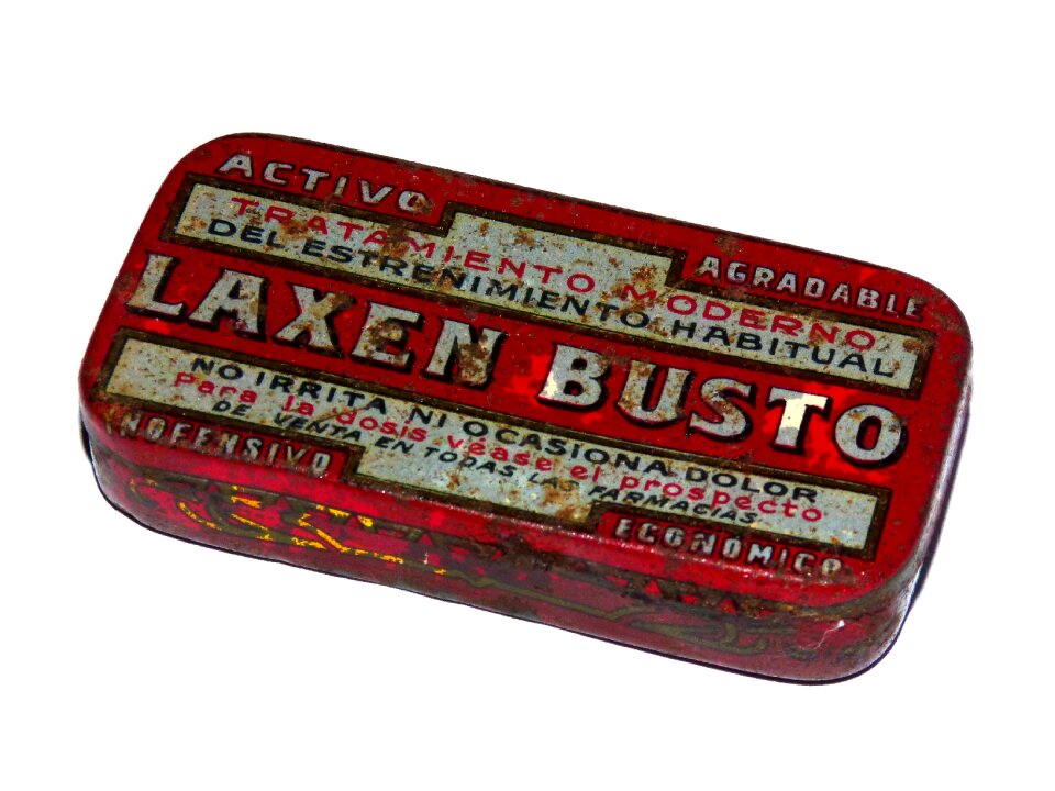 Vintage old drug laxen bust