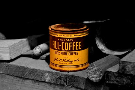 Coffee tin brand cafe