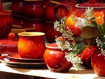 Still life ceramic red