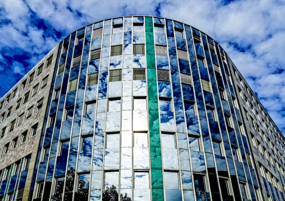 Architecture facade mirror industrial park