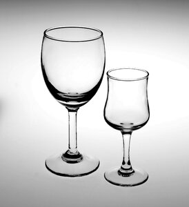 Black lines goblet red wine glass photo