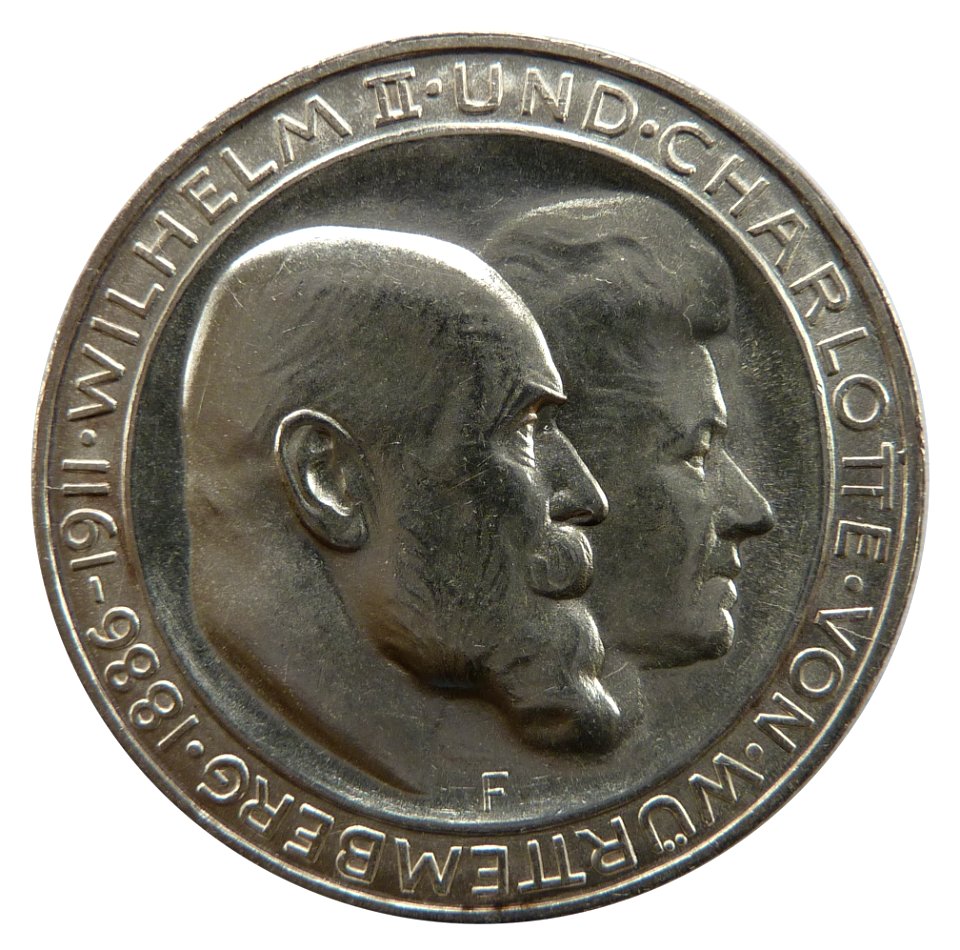 3_Mark_Württemberg_Silberne_Hochzeit