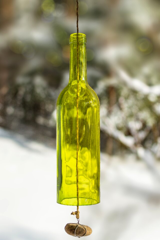 Wine bottle cord green