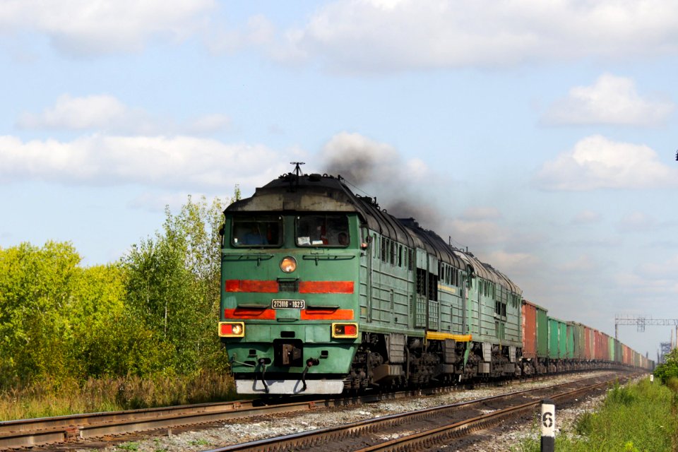 2ТЭ116-1623+2ТЭ116,_Россия,_Тюменская_область,_перегон_блок-пост_Тура-I_-_Тюмень-Северная_(Trainpix_204779)