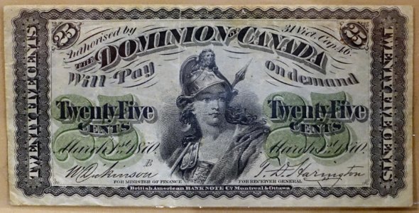 25_Cents,_Dominion_of_Canada,_1870_-_Bank_of_Montréal_Museum_-_Bank_of_Montreal,_Main_Montreal_Branch_-_119,_rue_Saint-Jacques,_Montreal,_Quebec,_Canada_-_DSC08464 photo