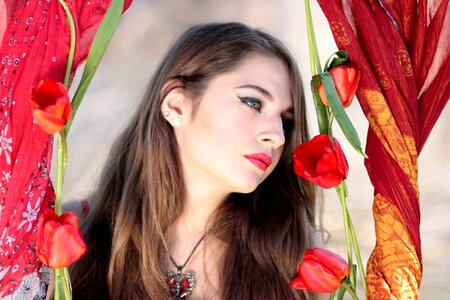 Blue eyes tulips seductive
