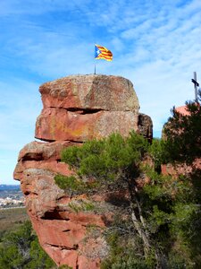 Priorat red sandstone catalan flag photo