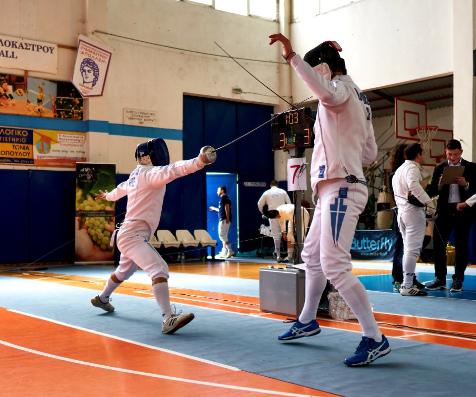 2nd_Leonidas_Pirgos_Fencing_Tournament._Preparation_of_an_attack_for_the_fencer_on_the_left