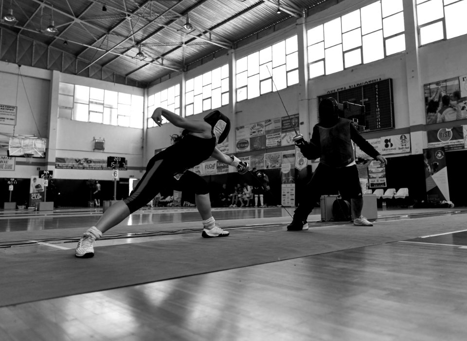 2nd_Leonidas_Pirgos_Fencing_Tournament._Scoring_foot_touches_practice_for_Andriana_Theodoropoulou_and_her_coach_Mr._George_Passas