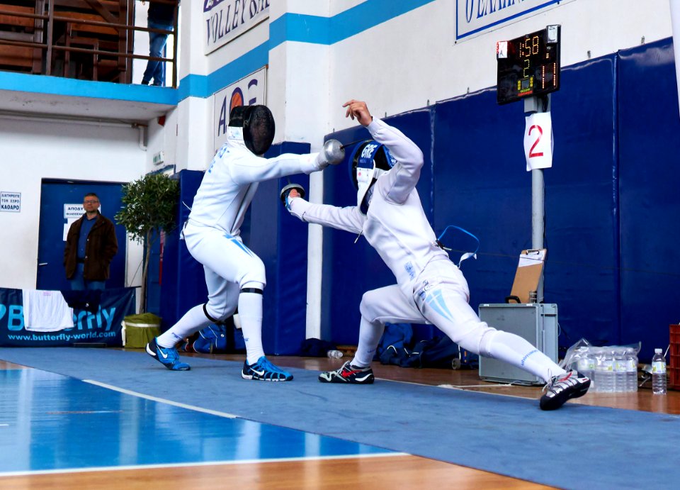 2nd_Leonidas_Pirgos_Fencing_Tournament._Lunge_from_the_right,_counter-attack_and_touch_for_Asterios_Tsokas