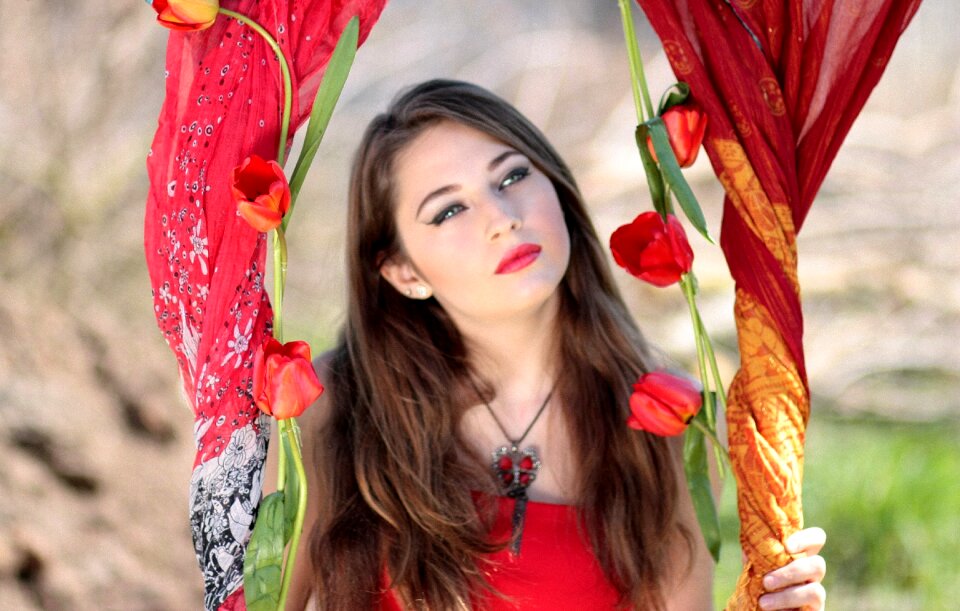 Blue eyes tulips seductive