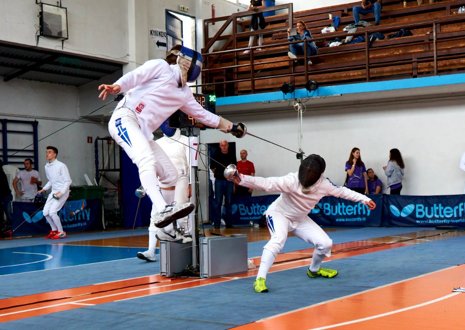 2nd_Leonidas_Pirgos_Fencing_Tournament._Flying_touch_by_Vasileios_Stantsios,_counter-attack_by_his_opponent