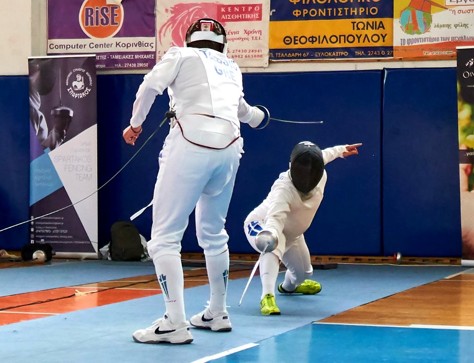 2nd_Leonidas_Pirgos_Fencing_Tournament._The_fencer_on_the_right_is_about_to_score_a_foot_touch