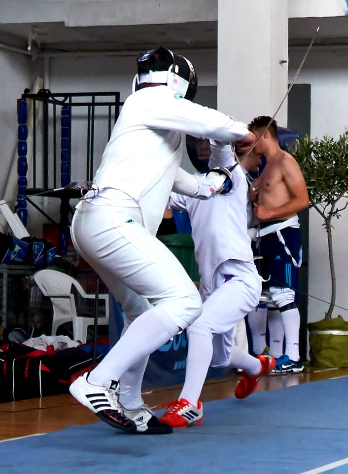 2nd_Leonidas_Pirgos_Fencing_Tournament._The_opponent_of_the_fencer_Giorgos_Argiropoulos_lunges_his_4th_parry