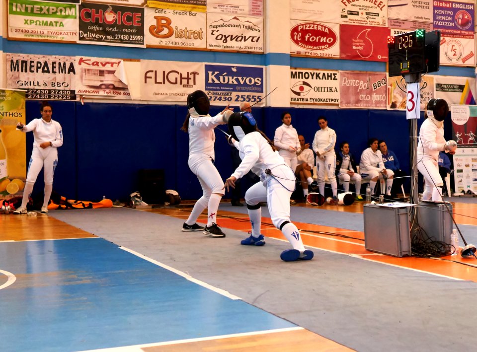 2nd_Leonidas_Pirgos_Fencing_Tournament._Double_touch_for_Panagiota_Georgitsa_and_Eleanna_Gousi