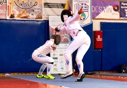 2nd_Leonidas_Pirgos_Fencing_Tournament._Double_touch_for_Pari_Filippousi_and_Nefeli_Rodopoulou photo