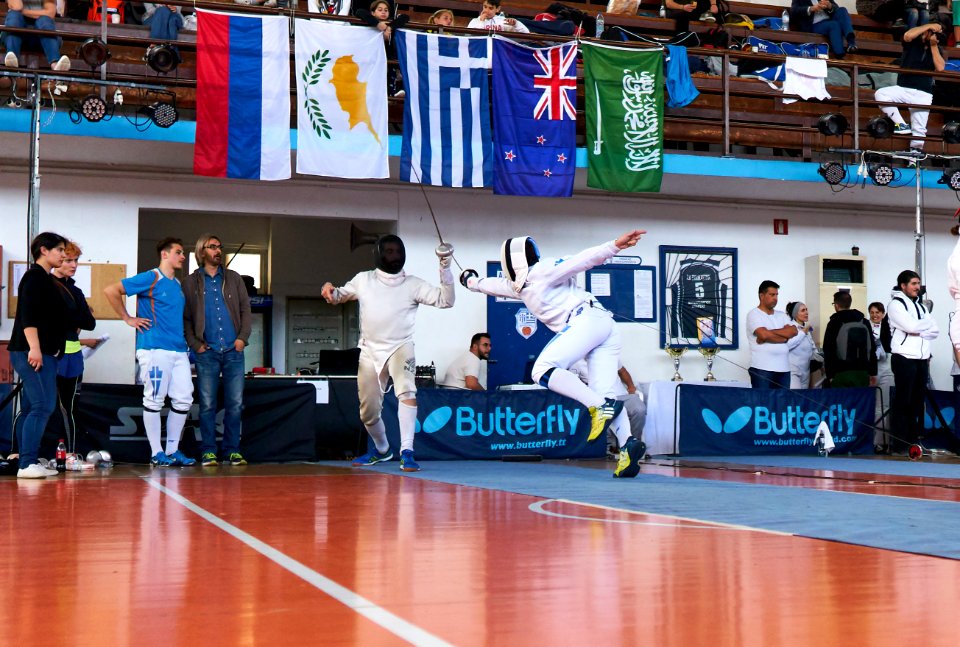 2nd_Leonidas_Pirgos_Fencing_Tournament._Matthew_Baker_parries_the_flèche_performed_by_Nikolaos_Tsokas