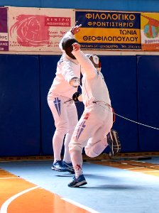 2nd_Leonidas_Pirgos_Fencing_Tournament._Flèche_and_touch_for_the_fencer_Vassilis_Papadopoulos photo