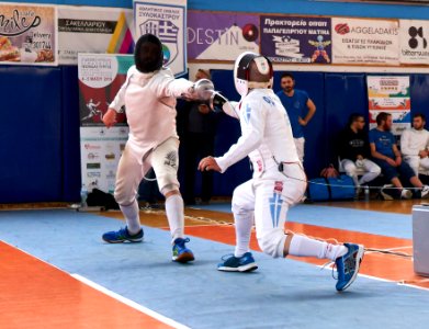 2nd_Leonidas_Pirgos_Fencing_Tournament._Double_touch_for_Mathew_Baker_and_Vasilios_Papadopoulos photo