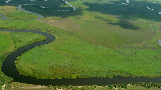 Africa okavango delta aerial view