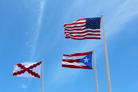 Flags puerto rico united states photo