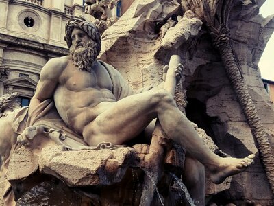 Rome navona square fountain photo