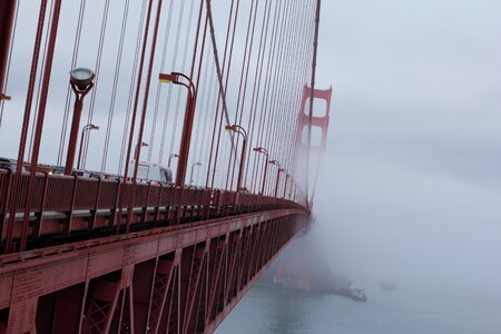 Golden gate bridge fog blue bridge