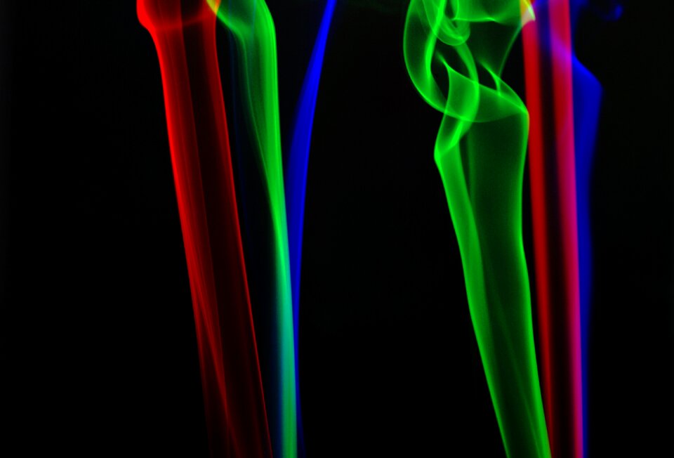 Colours glowing black smoke