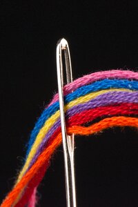 Sewing macro colorful