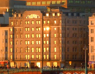 51–53_King's_Road,_Brighton_(January_2017,_seen_from_Palace_Pier_at_sunset)