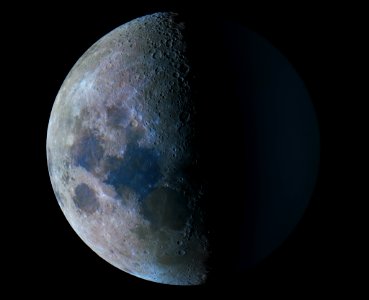 58_Percent_Moon_in_Full_Colour_with_Earthshine photo