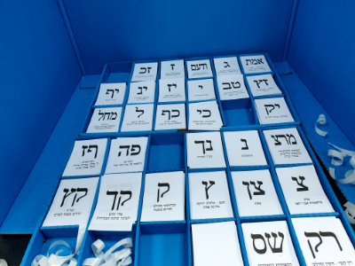20190917_090750_Ballot_papers_in_polling_station_in_HaBiluyim_School,_Ramat_Gan,_Israel,_September_2019_Knesset_election