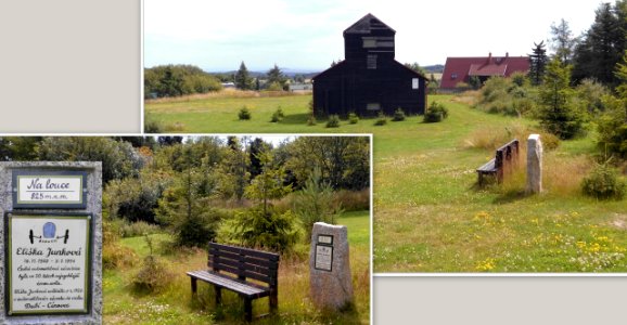 2020_Cínovec_Gedenkstein_Eliška_Junková_am_Petrischacht