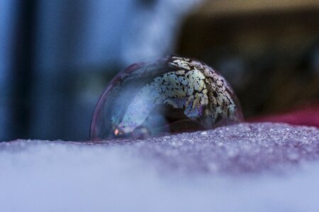 Frozen bubble cold wintry photo
