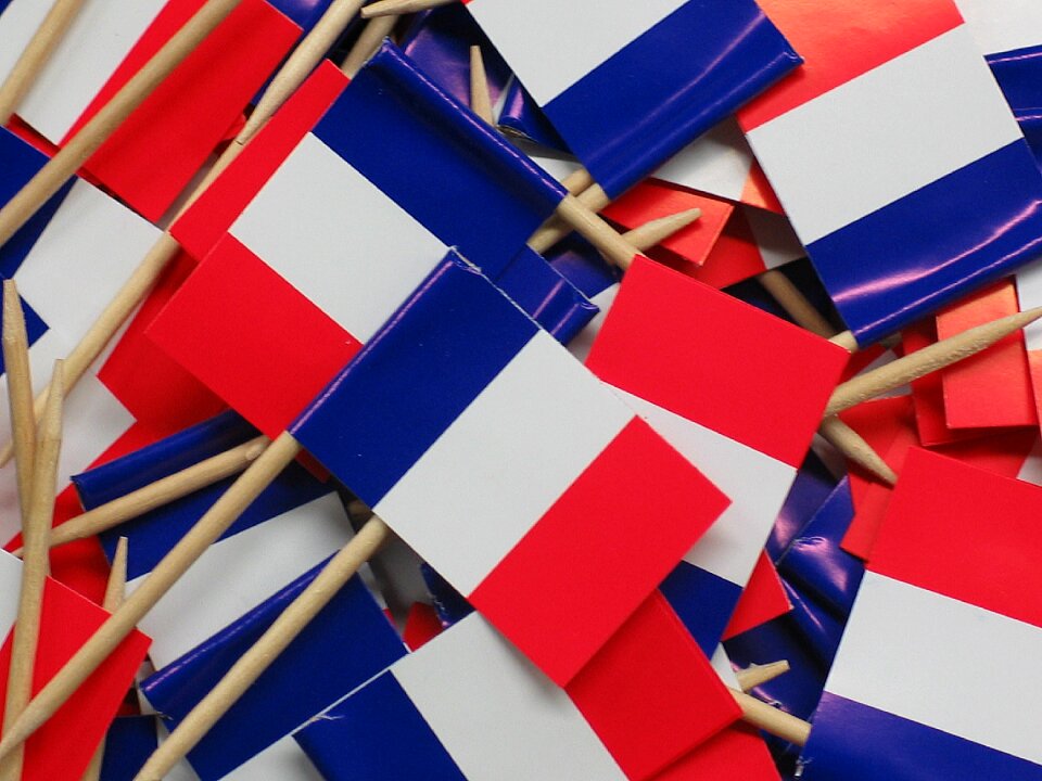 Flags and pennants spit paper