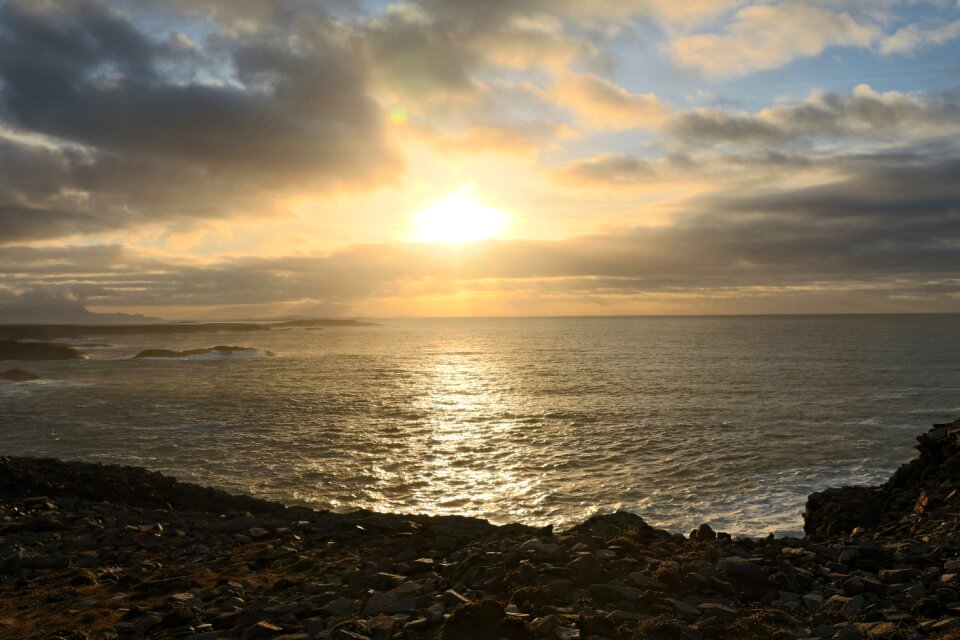 Sunset sea ireland