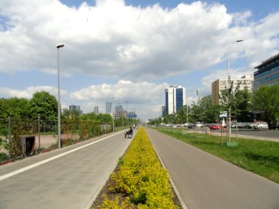 2019_Warszawa_aleje_Jerozolimskie,_chodnik_i_droga_rowerowa